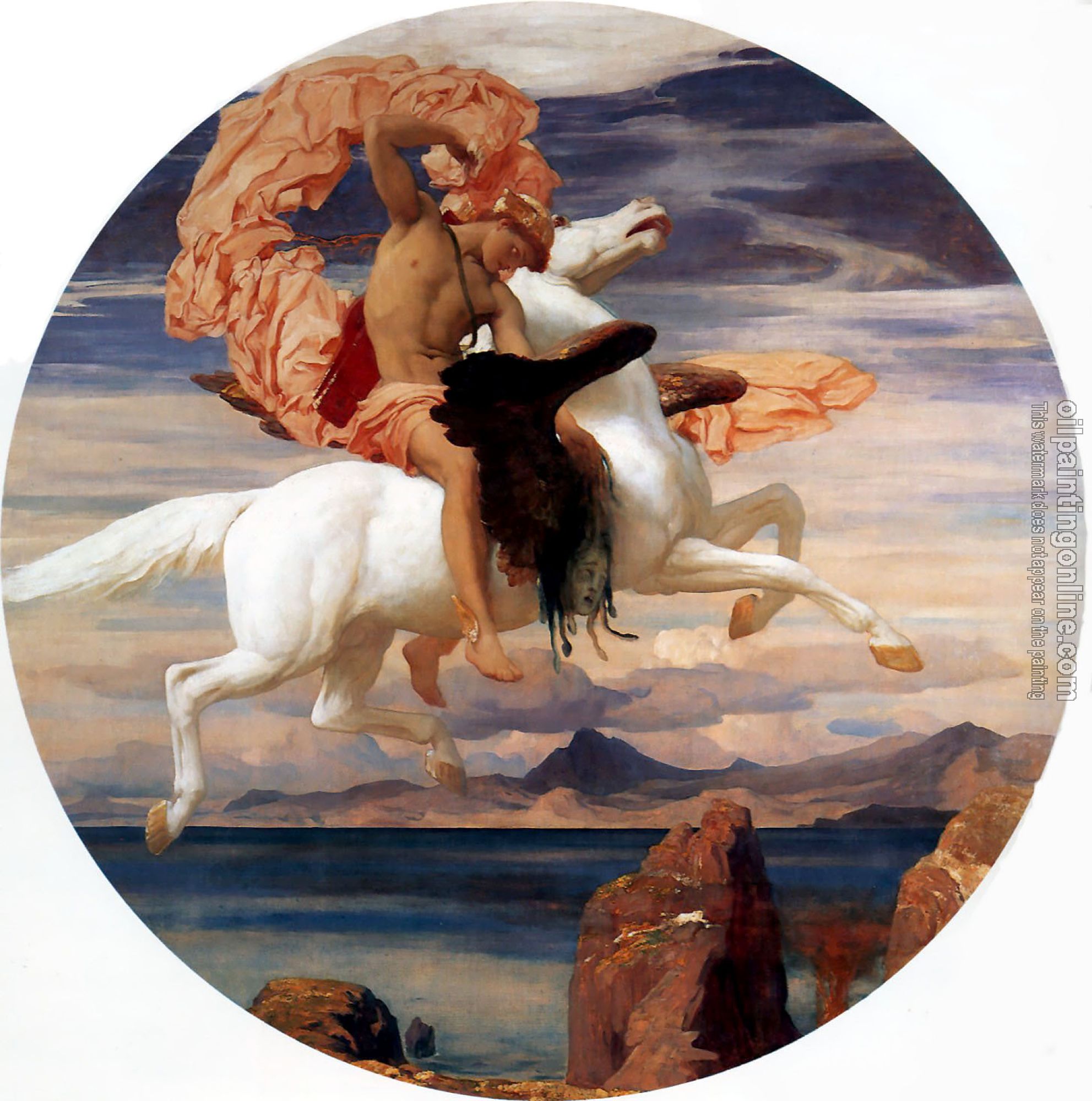 Leighton, Lord Frederick - Perseus on Pegasus Hastening to the Rescue of Andromeda